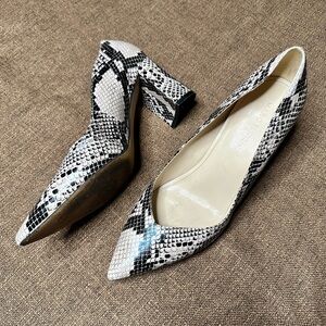 Marc Fisher Snake Skin Pointed Toe Heels